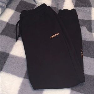 Adidas Black Sweat Pants with Gold Logo